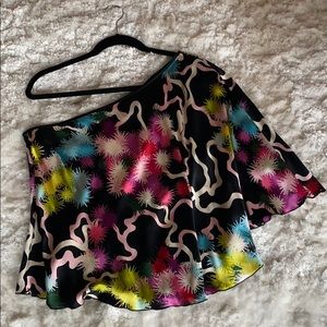 Trina Turk One Shoulder Silk Top M